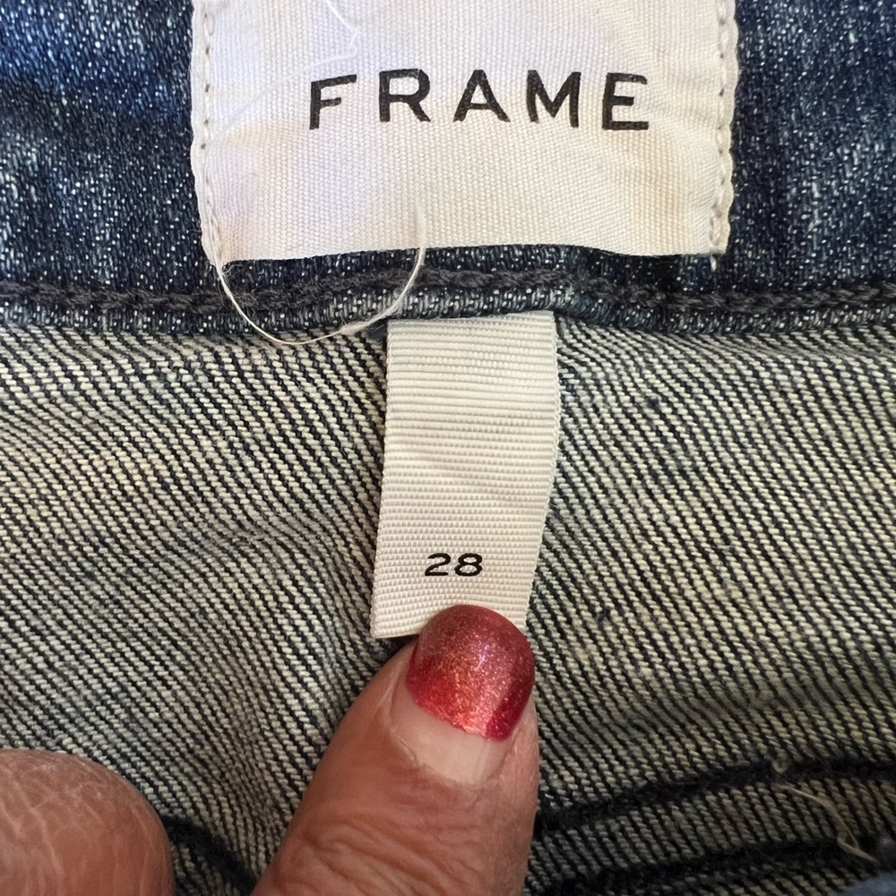FRAME Le Crop Mini Boot Jeans 28 Cropped Bootcut Mid Rise Designer Denim - Picture 4 of 7